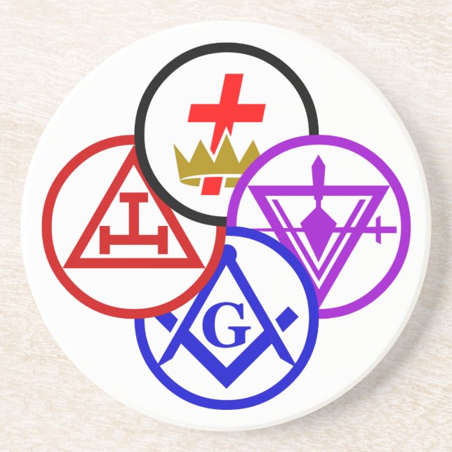 York Rite Pinwheel Drink Coaster (Front)