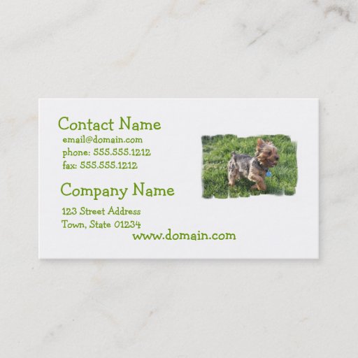 Customizable York Terrier Dog Business Card