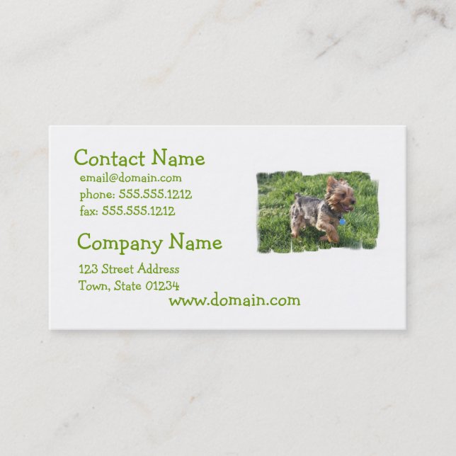 York Terrier Dog Business Card (Front)