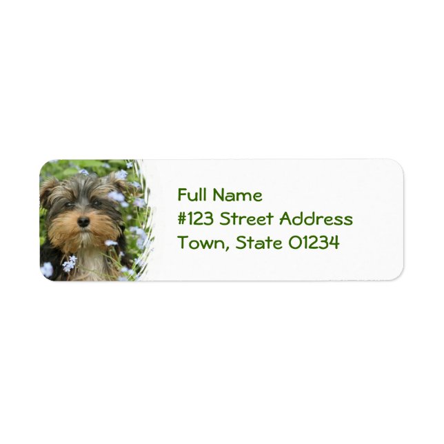 York Terrier Dog Return Address Label (Front)