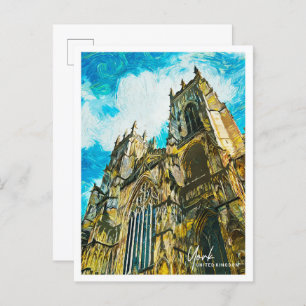 York United Kingdom Beautiful Oil Paint Landscape Postcard