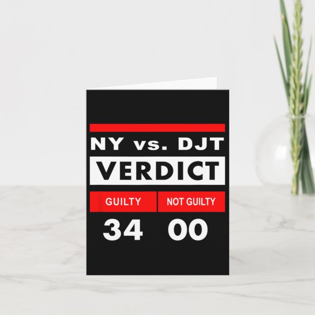 York Versus Donald Trump Guilty 34 Counts  Card (Front)