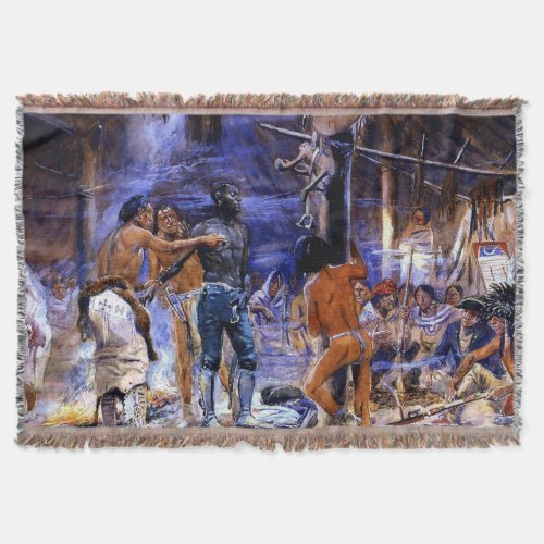 âœYork With Lewis and Clarkâ by Charles Russell Throw Blanket