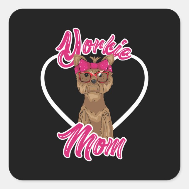 Yorki Mom Square Sticker (Front)