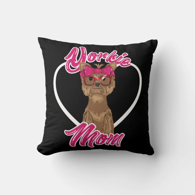 Yorki Mom Throw Pillow (Front)