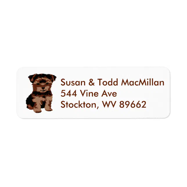 Yorkie address label | Zazzle