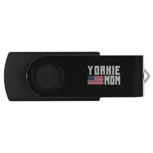 Yorkie American Flag Mom Flash Drive