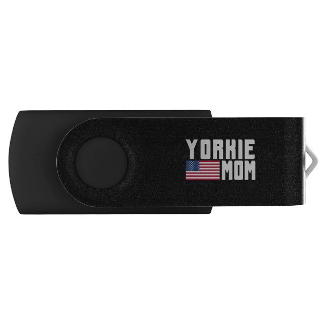 Yorkie American Flag Mom Flash Drive (Front)