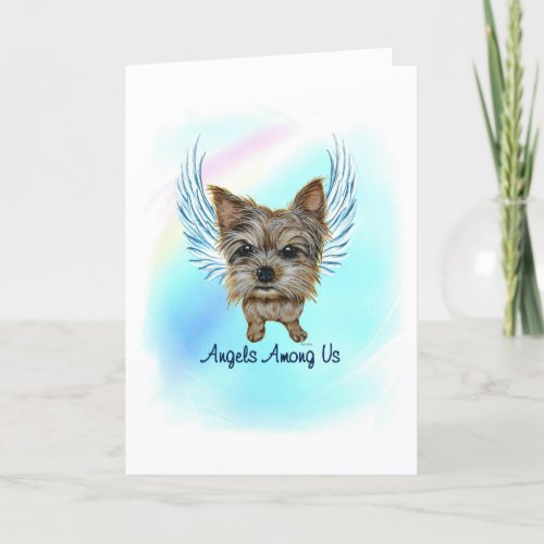 Yorkie Angel Dog Pet Loss Sympathy Card