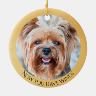 Yorkie Angel Personalized Memorial Ceramic Ornament