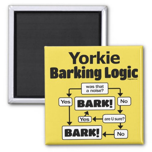 Yorkie Barking Logic Magnet