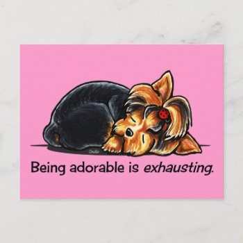 Yorkie Being Adorable Off-leash Art™ Postcard by offleashart at Zazzle