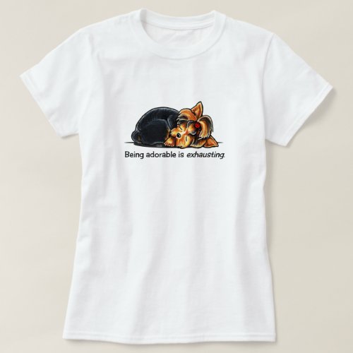 Yorkie Being Adorable Off_Leash Artâ T_Shirt