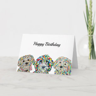 Yorkie Bichon Sheepadoodle Maltipoo Birthday Card