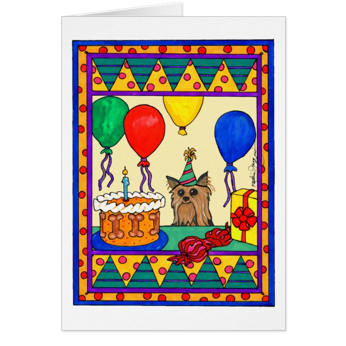 YORKIE BIRTHDAY GREETING CARD