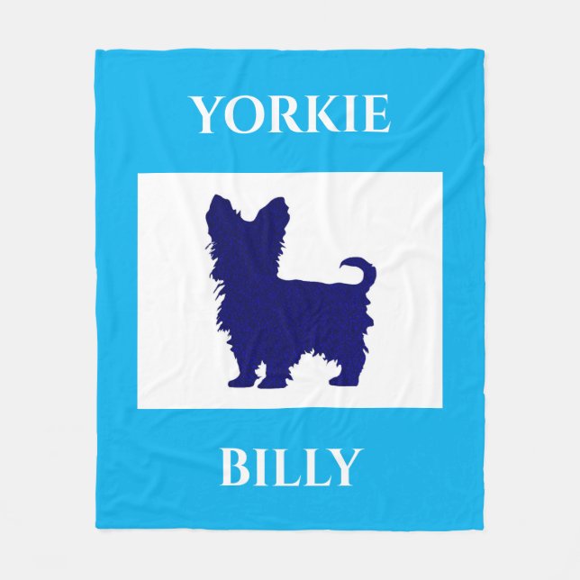 Yorkie blanket. Personalized dog or child's name. Fleece Blanket (Front)