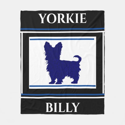 Yorkie blanket Personalized name Fleece Blanket