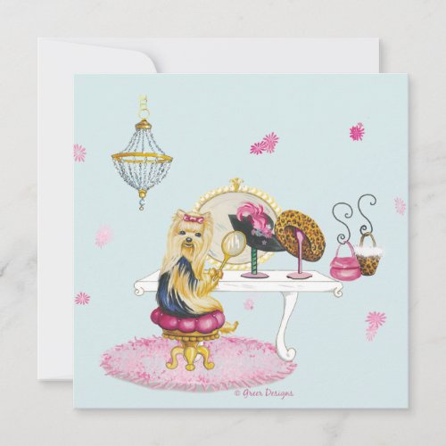 Yorkie Boudoir Invitation Card