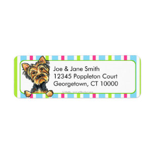 Yorkie Candy Stripes Label