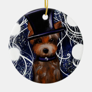 YORKIE CERAMIC ORNAMENT