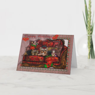 Yorkie Christmas Card