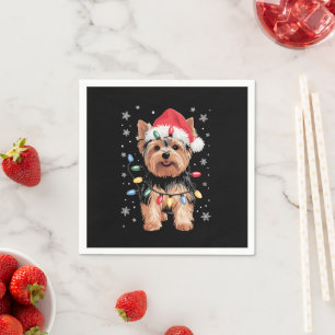 Yorkie Christmas Dog Long Xmas Gift Napkins
