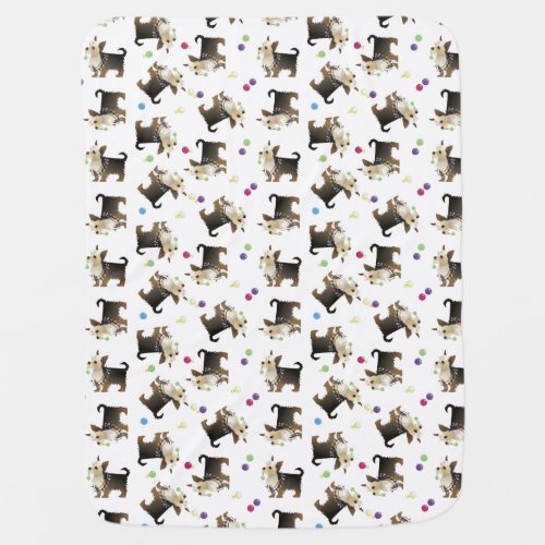 Yorkie Christmas Dog Seamless Pattern Baby Blanket