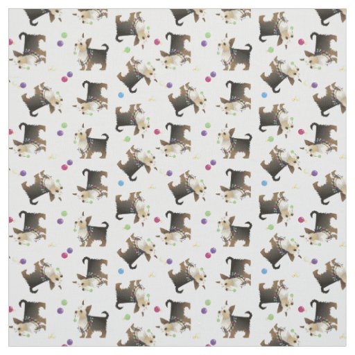 Yorkie Christmas Dog Seamless Pattern Fabric