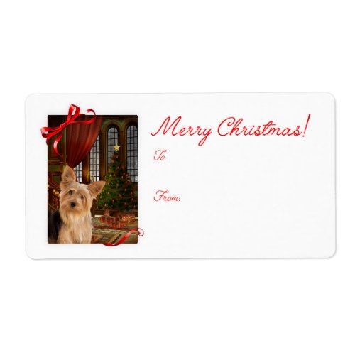 Yorkie Christmas Gift Stickers