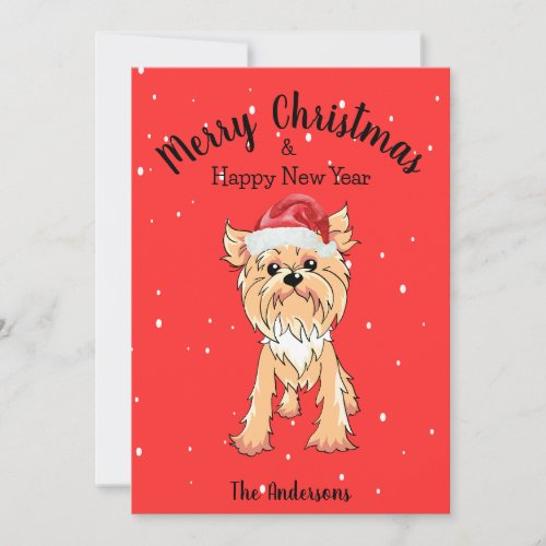 Yorkie Christmas Holiday Card