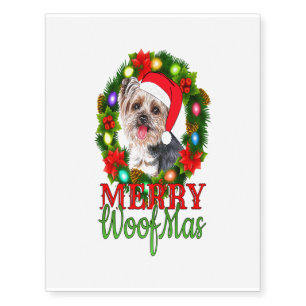 YORKIE CHRISTMAS MERRY WOOFMAS Dog Lover Yorkshire Temporary Tattoos
