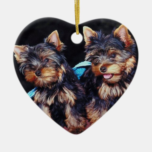Yorkie Christmas Ornaments (Front)