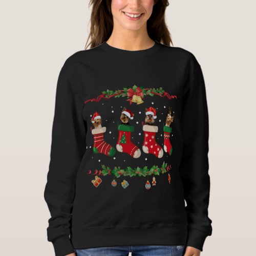 Yorkie Christmas Stocking Dog Lover Xmas Socks Sweatshirt