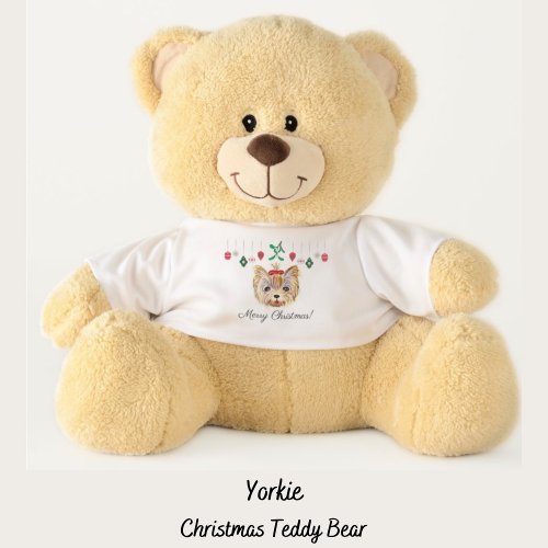Yorkie Christmas Teddy Bear