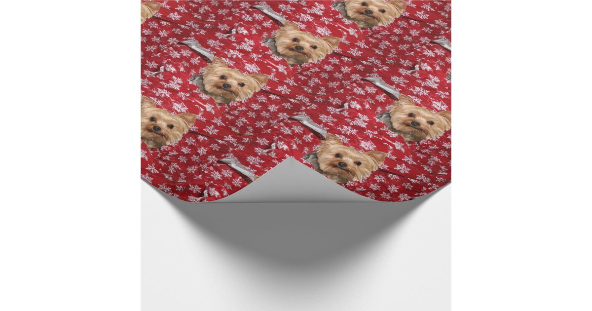 Yorkie Wrapping Paper Yorkie Christmas Wrapping Paper | Zazzle