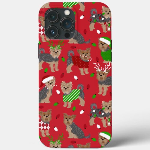 Yorkie Christmas Yorkshire Terrier Dog iPhone 13 Pro Max Case