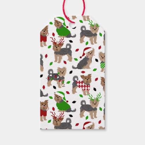 Yorkie Christmas Yorkshire Terrier Dog Gift Tags