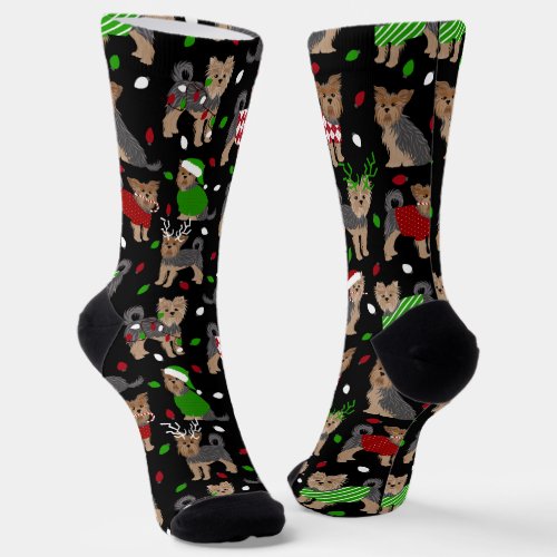 Yorkie Christmas Yorkshire Terrier Dog Socks