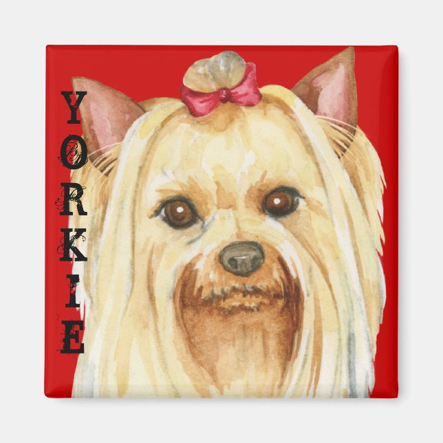 Yorkie Color Block Magnet (Front)