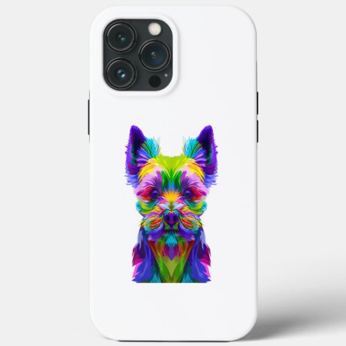 Yorkie Colorful Pop Art Portrait Yorkshire Terrier iPhone 13 Pro Max Case