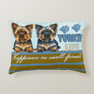 Yorkie cute accent pillow