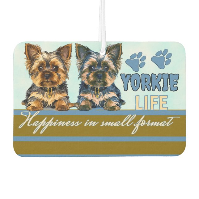Yorkie cute air freshener (Front)