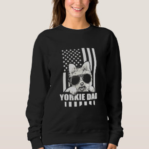 Yorkie Dad Cool Vintage Retro Proud American And D Sweatshirt