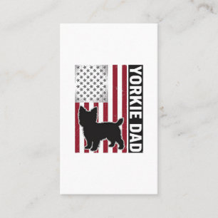 Yorkie Dad Patriotic Vintage Engraving Dog Shirt D Business Card