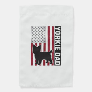 Yorkie Dad Patriotic Vintage Engraving Dog Shirt D Garden Flag