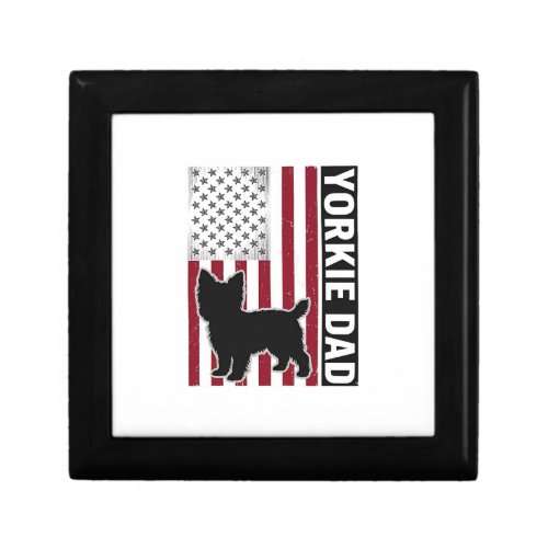 Yorkie Dad Patriotic Vintage Engraving Dog Shirt D Gift Box
