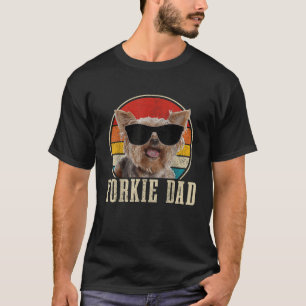 Yorkie Dad Sunglasses Funny Dog Vintage Yorkshire T-Shirt