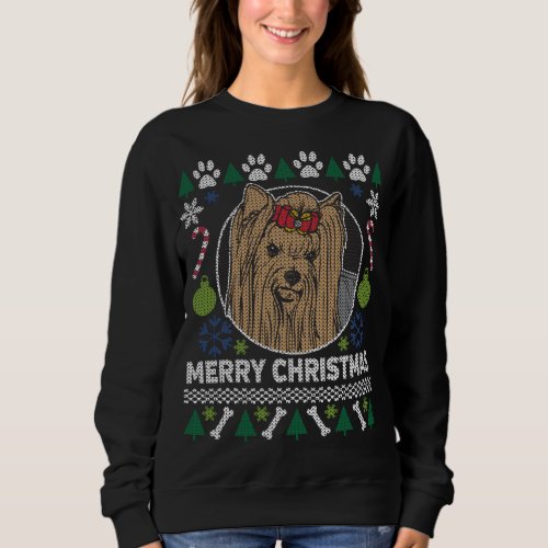 Yorkie Dog Breed Ugly Christmas Sweater