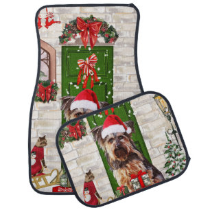 Yorkie Dog Christmas Car Floor Mat