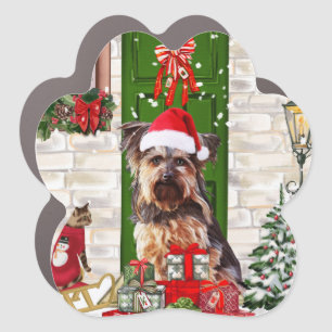 Yorkie Dog Christmas   Car Magnet